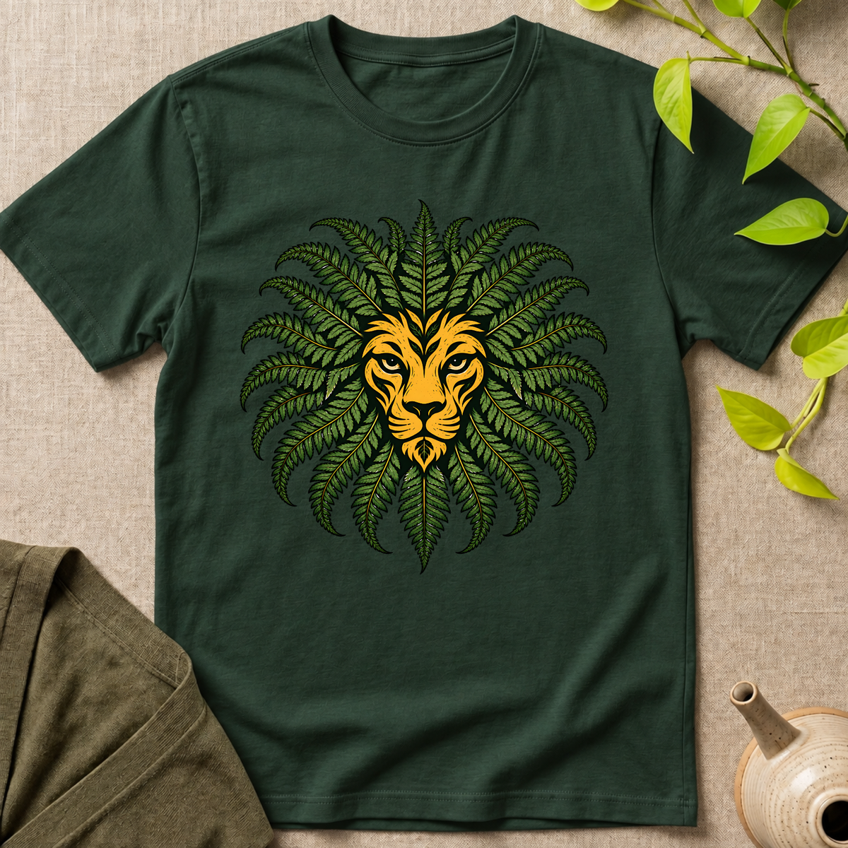 Botanical Fern Lion T-Shirt