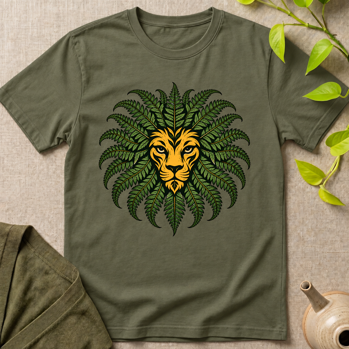 Botanical Fern Lion T-Shirt