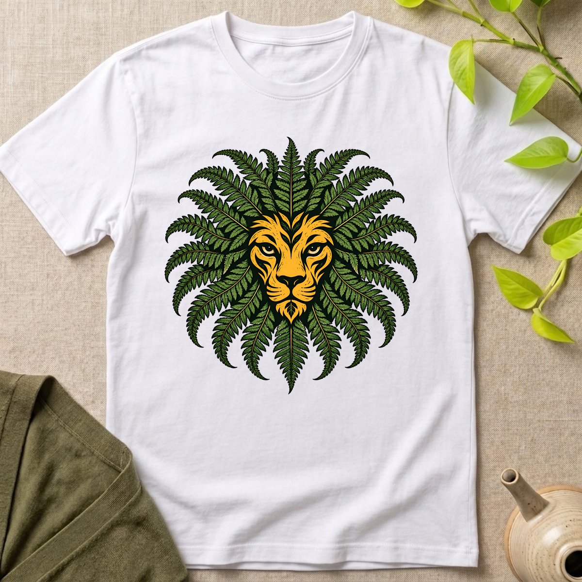 Botanical Fern Lion T-Shirt